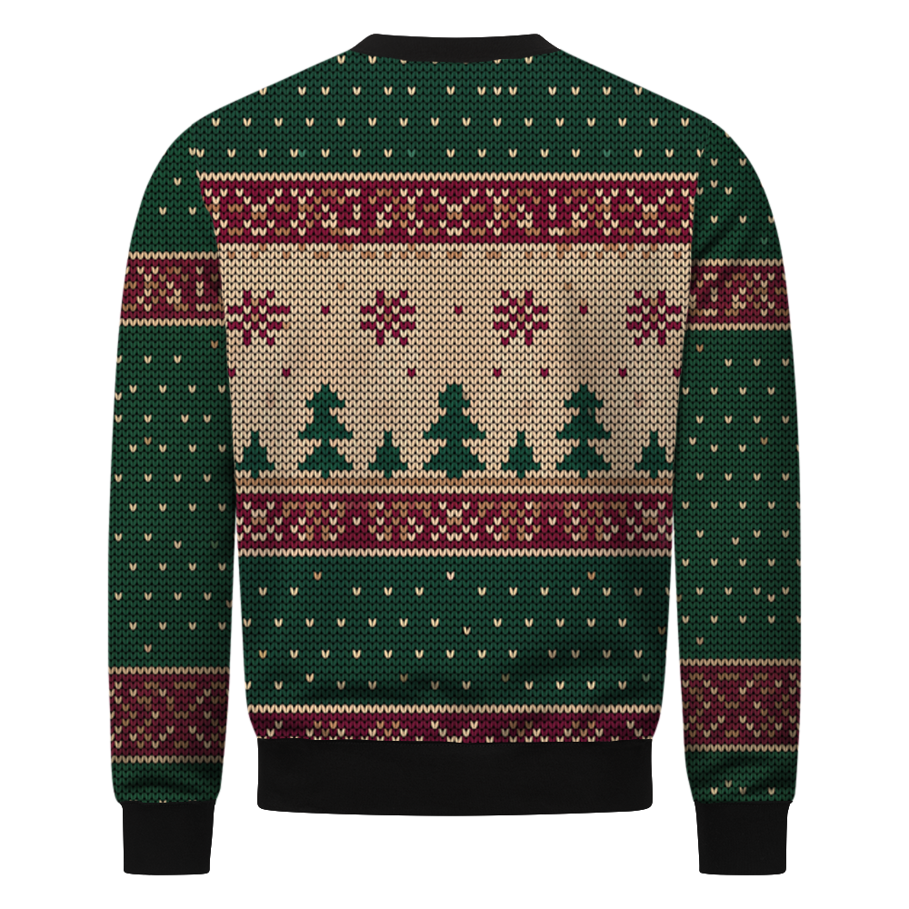 Yggdrasil Wikinger Sweatshirt, Rückseite mit Tannen und Schneesternen
