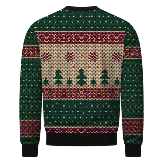 Yggdrasil Wikinger Sweatshirt, Rückseite mit Tannen und Schneesternen