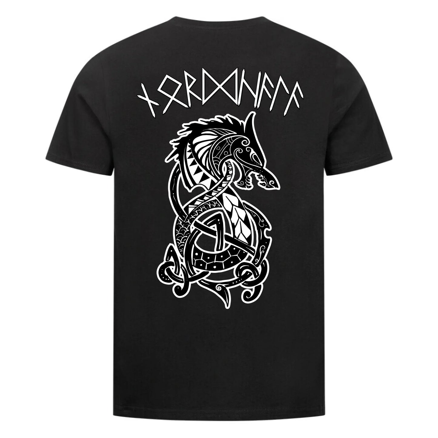 Fenrir+Runenschrift - Shirt Backprint - Personalisierbar