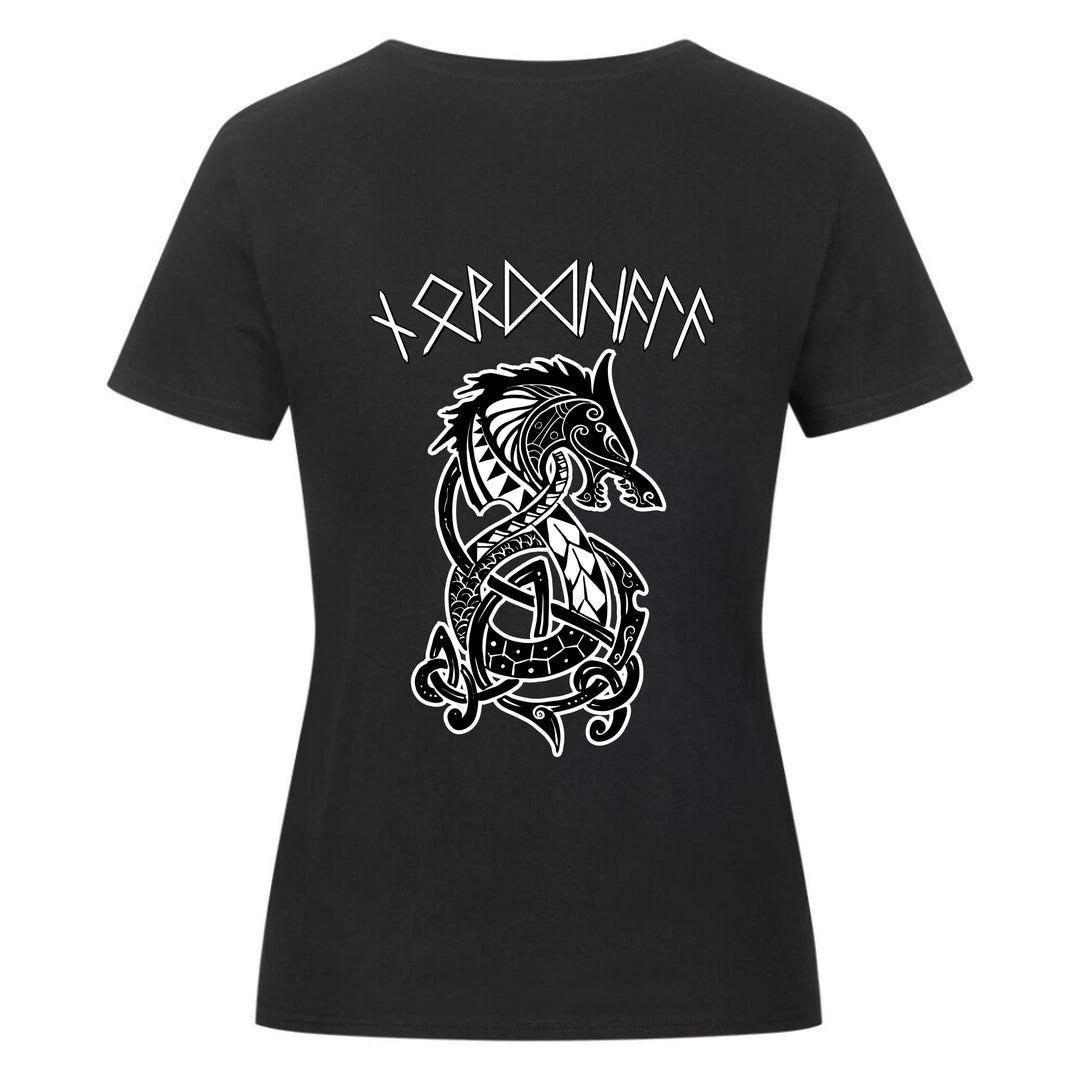 Fenrir+Runenschrift - Shirt Backprint - Personalisierbar