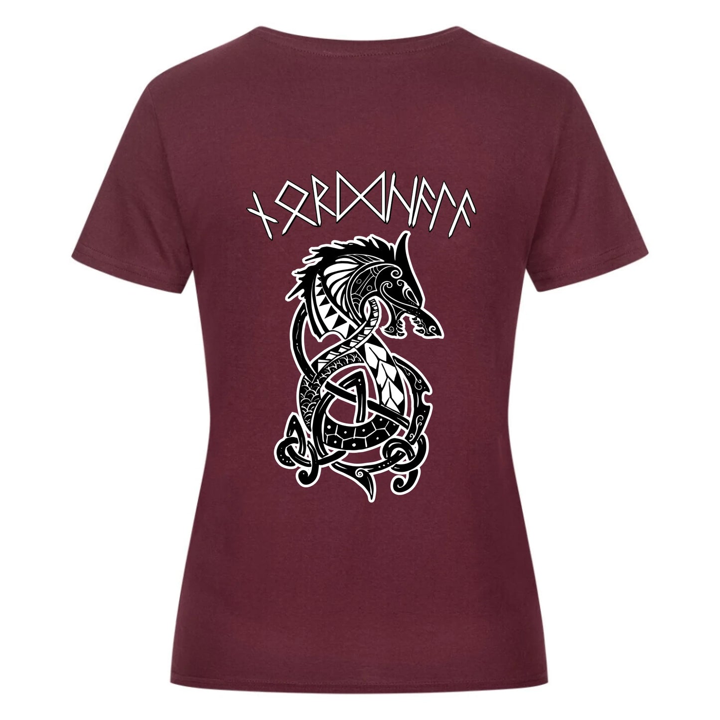 Fenrir+Runenschrift - Shirt Backprint - Personalisierbar