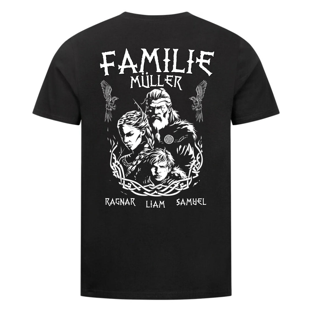 Wikinger Familie - Shirts Backprint - Personalisierbar