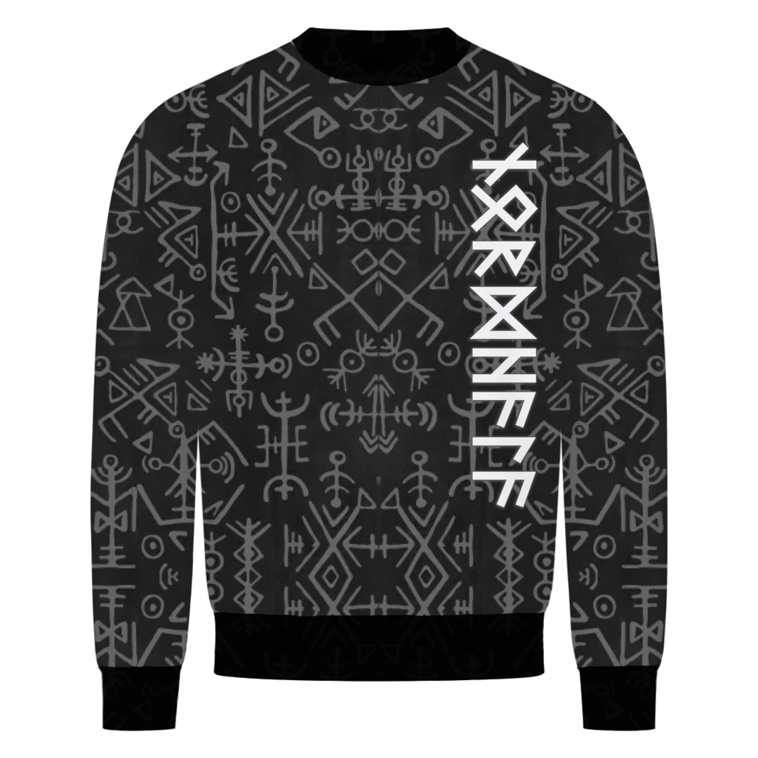Runar Wikinger Sweater, Vorderansicht mit Runenname