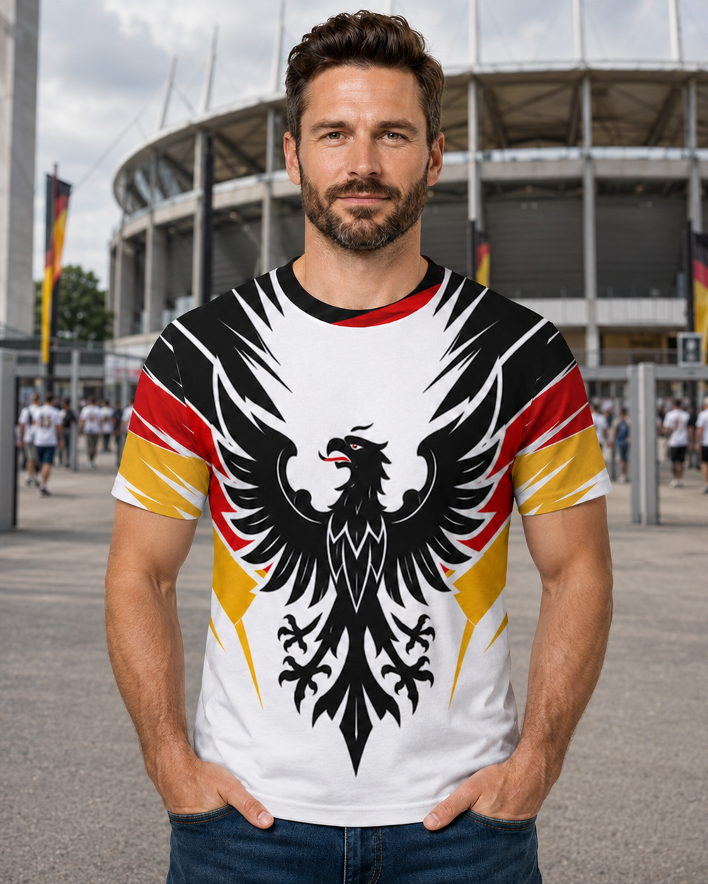 Deutscher Stolz Trikot- Alloverprint T-Shirt