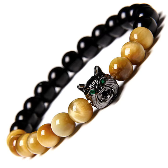 Wolf Perlen Armband